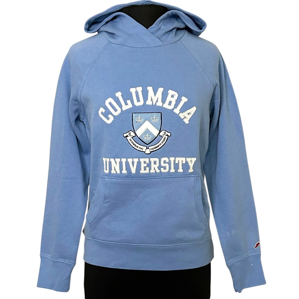 League Columbia University Hoodie Light Blue Embroidered Sweatshirt Small S NWT